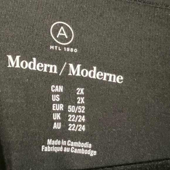 Addition Elle t-shirt round neck  tee black floral short sleeve - Picture 5 of 6